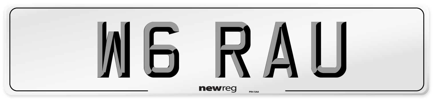 W6 RAU Number Plate from New Reg
